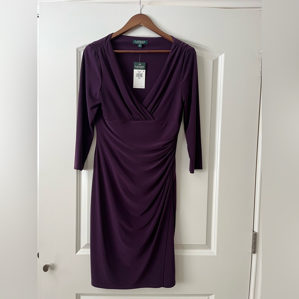 Ralph Lauren Deep Purple Long Sleeve Dress